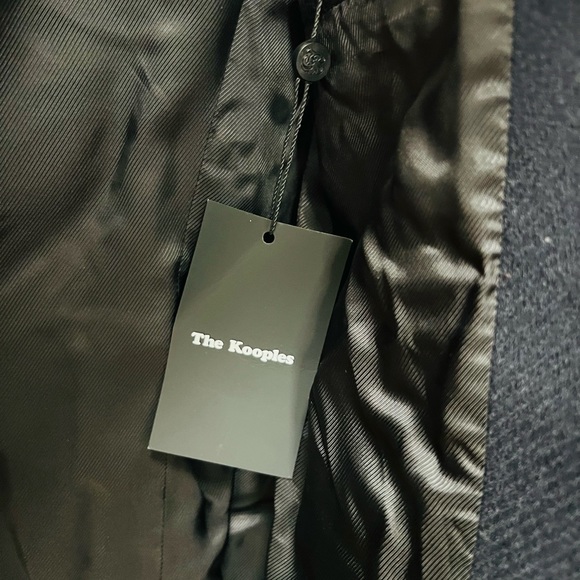 NWT The Kooples Ninfetta Wool Leather Coat Black Brass Buttons XS - Picture 7 of 11